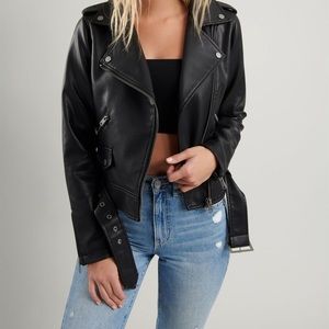 Faux Leather Moto Jacket